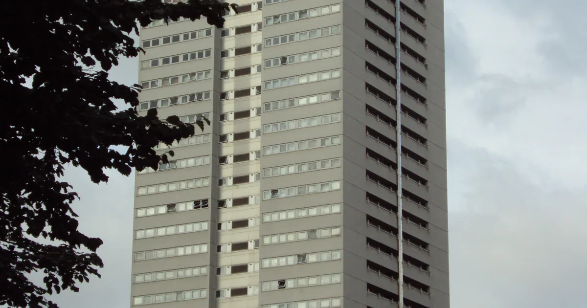 A residential tower block in Birmingham city centre, England, the kind of high-rise building covered by the Building Safety Act's remediation programmes.