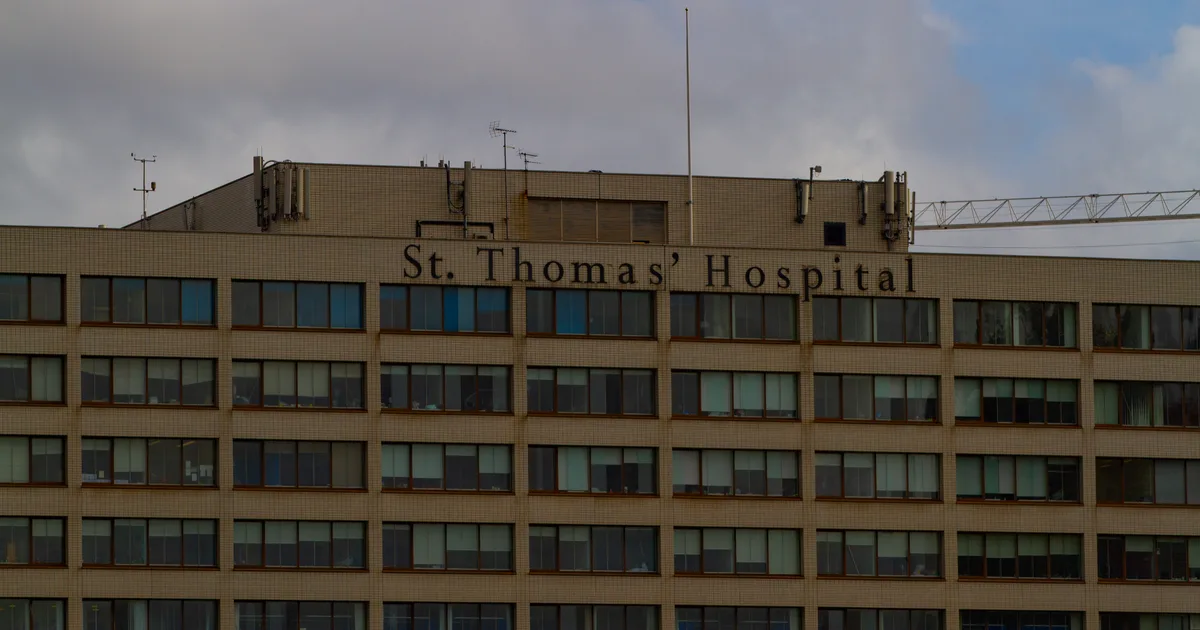 St Thomas' Hospital on the south bank of the Thames in London, opposite the Houses of Parliament.