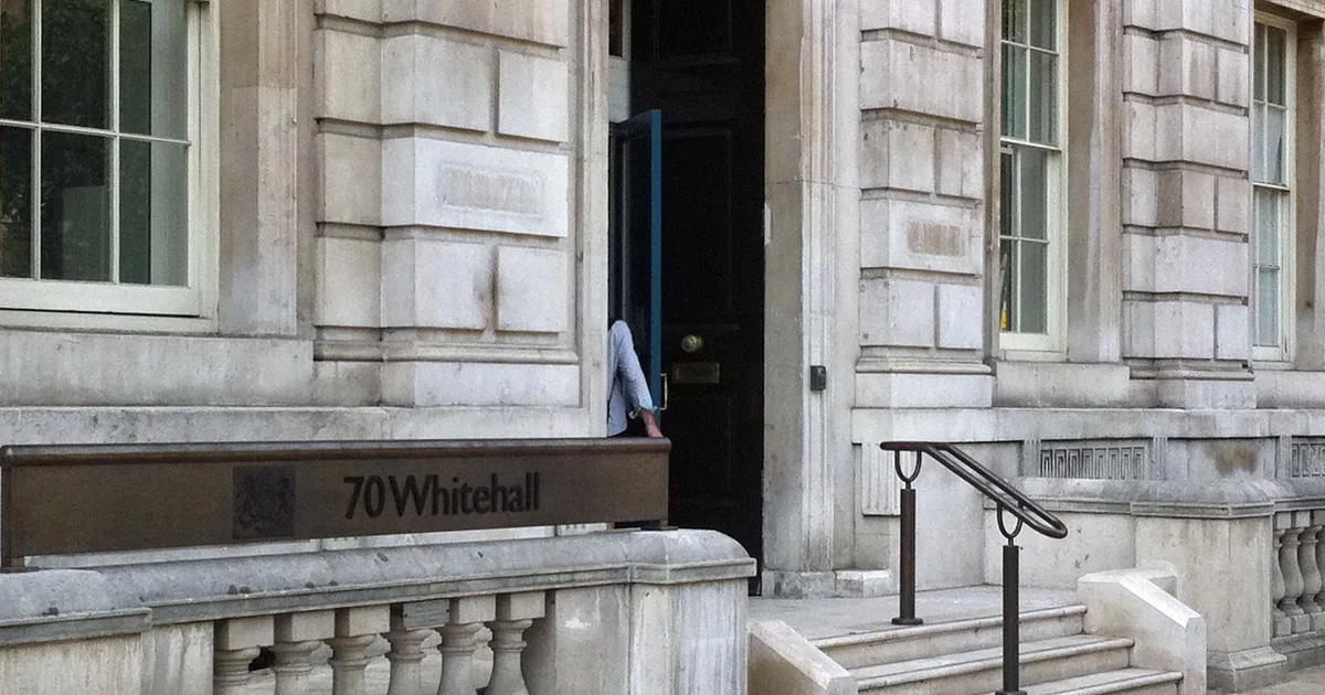The Cabinet Office building at 70 Whitehall, London, seen from the street.
