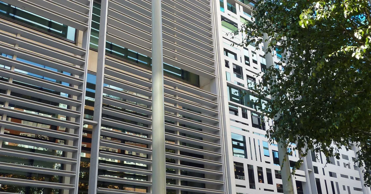 2 Marsham Street, Westminster, London, a modern glass and stone government office building.