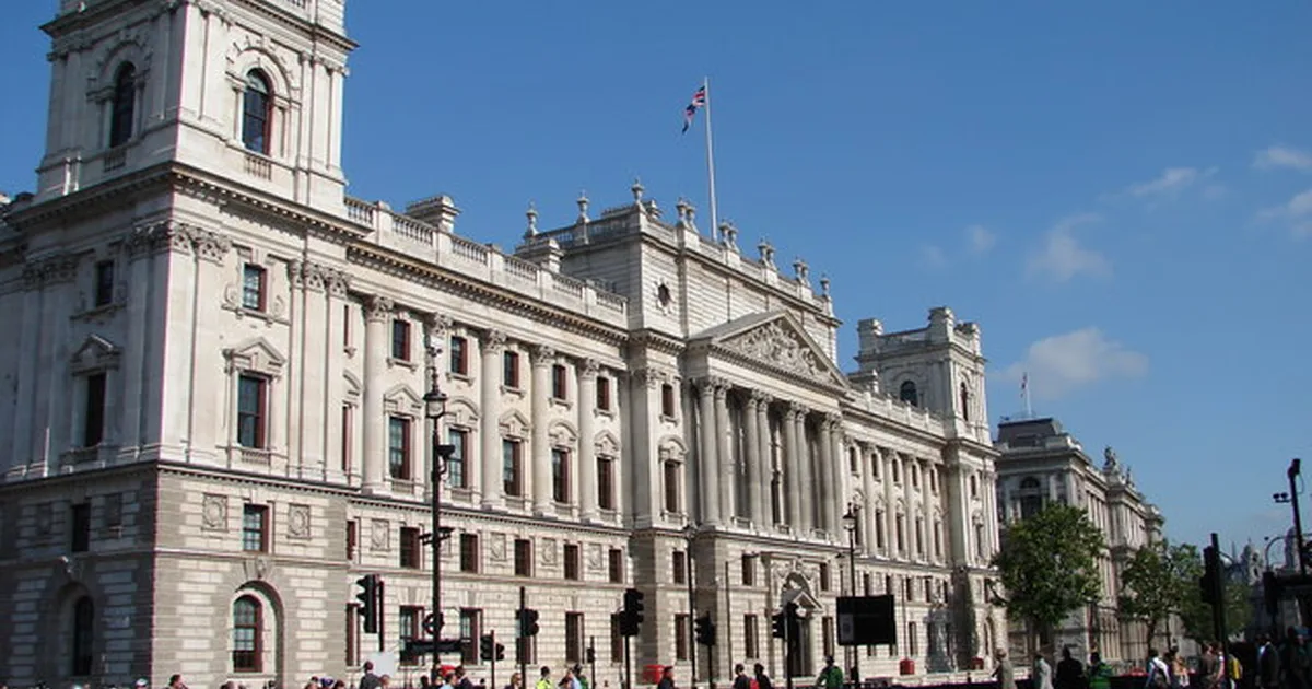 The Treasury Buildings on Whitehall, London, home to HM Treasury.